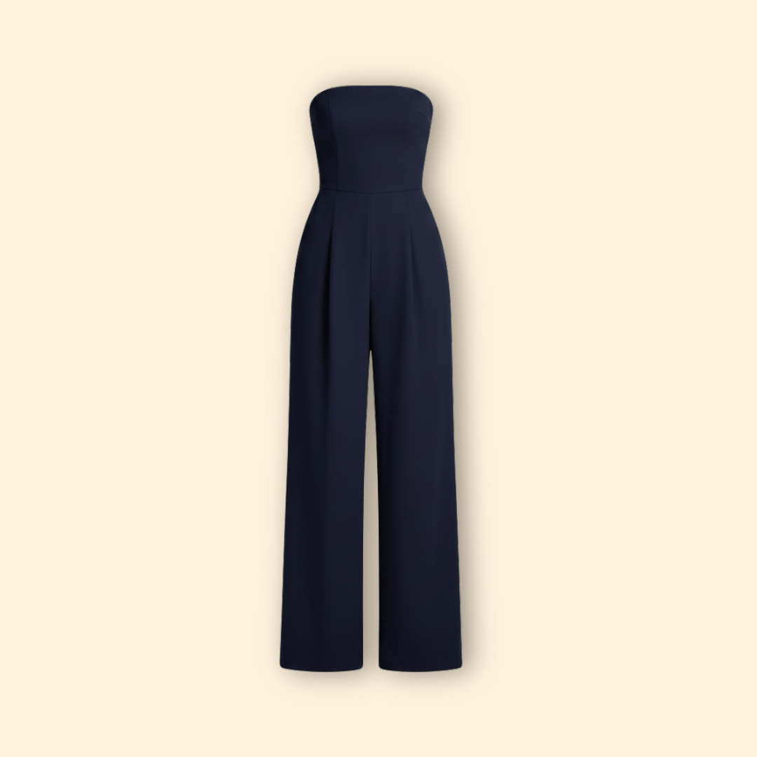 Women’s Strapless Jumpsuit with Wide Leg