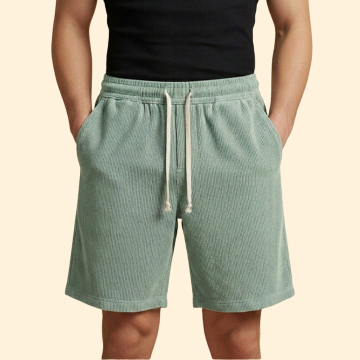 Men's Corduroy Shorts with Drawstring Waistband