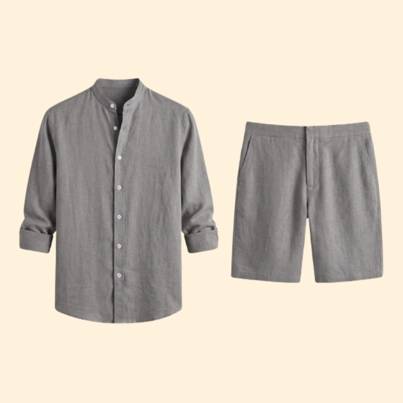 Men’s Long Sleeve Shirt with Relaxed Fit Shorts