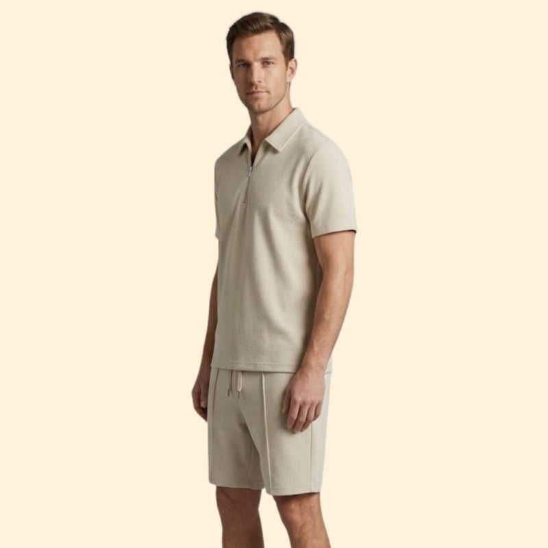 Men’s Short Sleeve Shirt and Casual Shorts Set