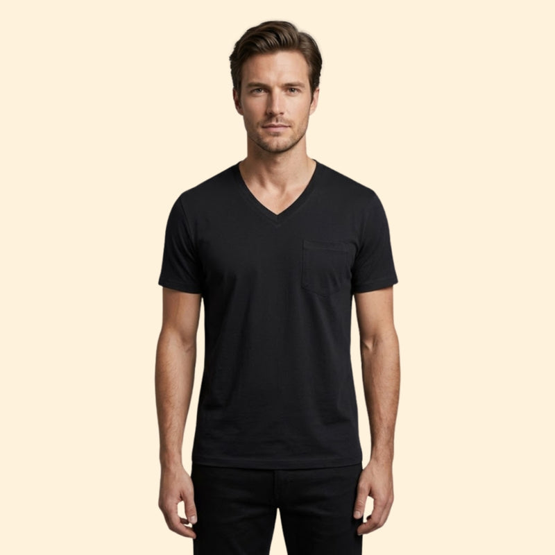 Men’s Short Sleeve V-Neck T-Shirt with Pocket