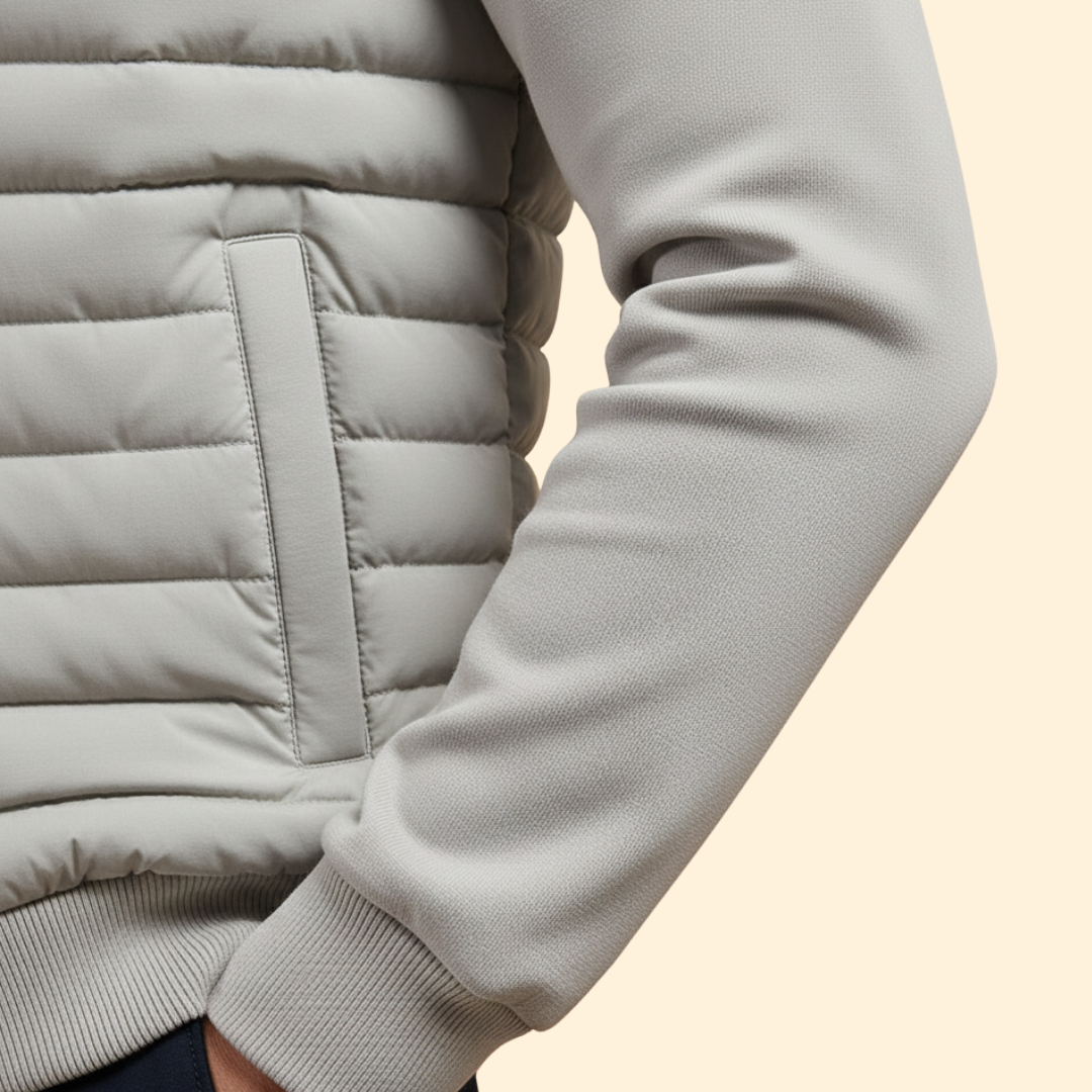 Men’s Padded Bomber Jacket with Zip Closure