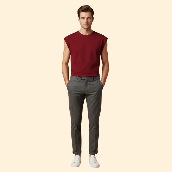 Men’s Sleeveless T-shirt with Solid Color