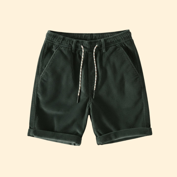 Men's Summer Corduroy Shorts with Drawstring Waistband