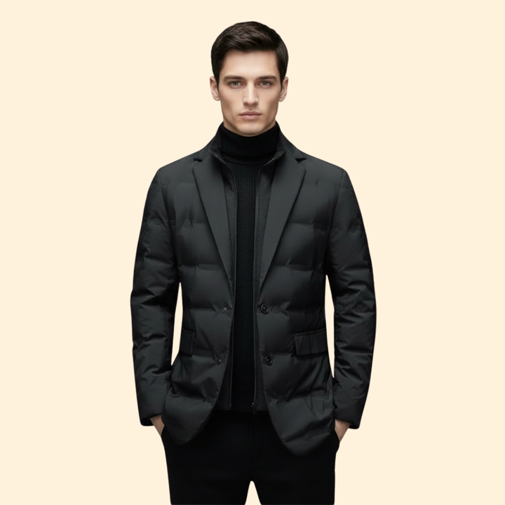 Men’s Blazer Jacket with Zip Mock Neck