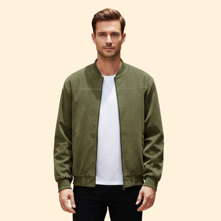 Men’s Bomber Jacket with Stand Collar