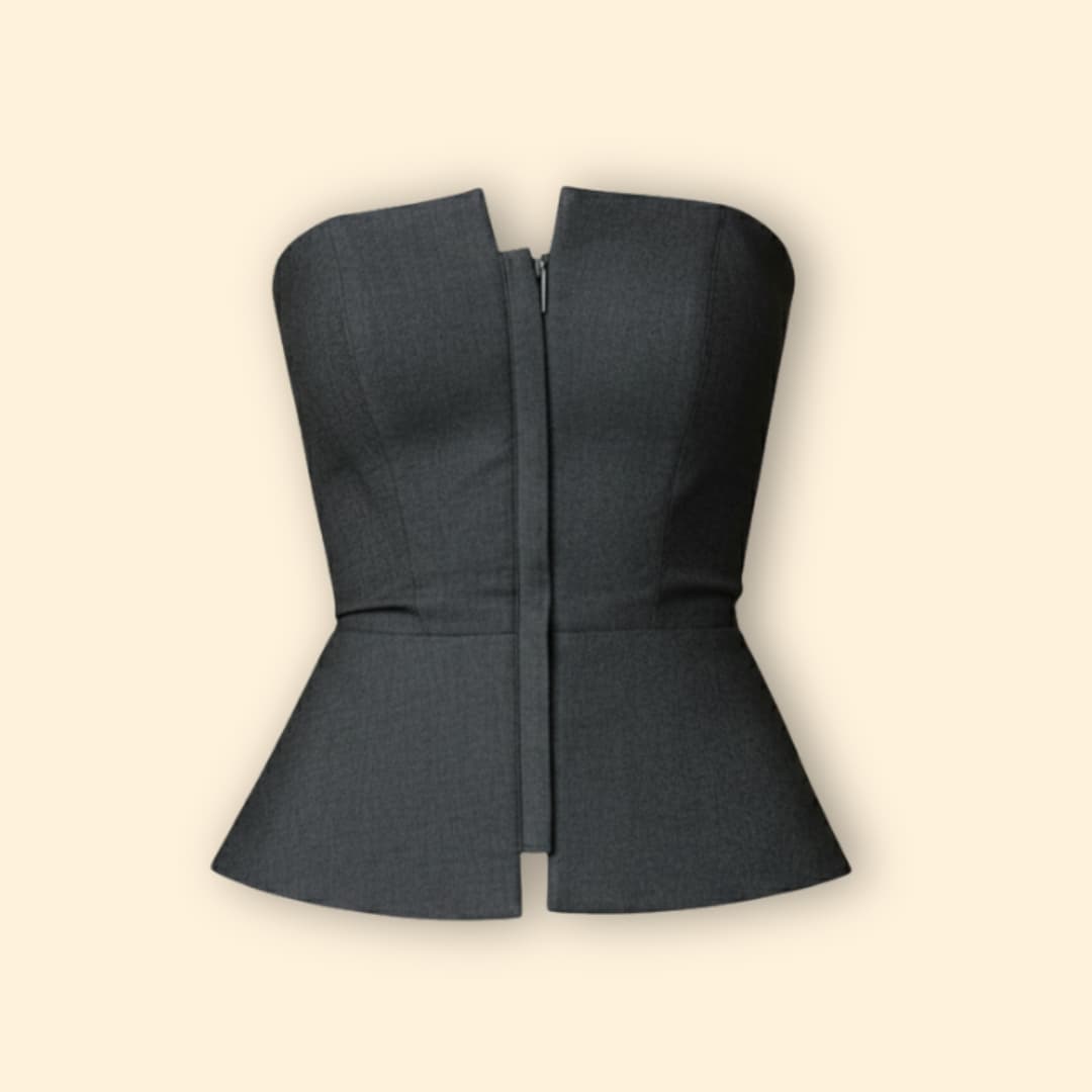 Women’s Bustier Top with Front Zip Closure