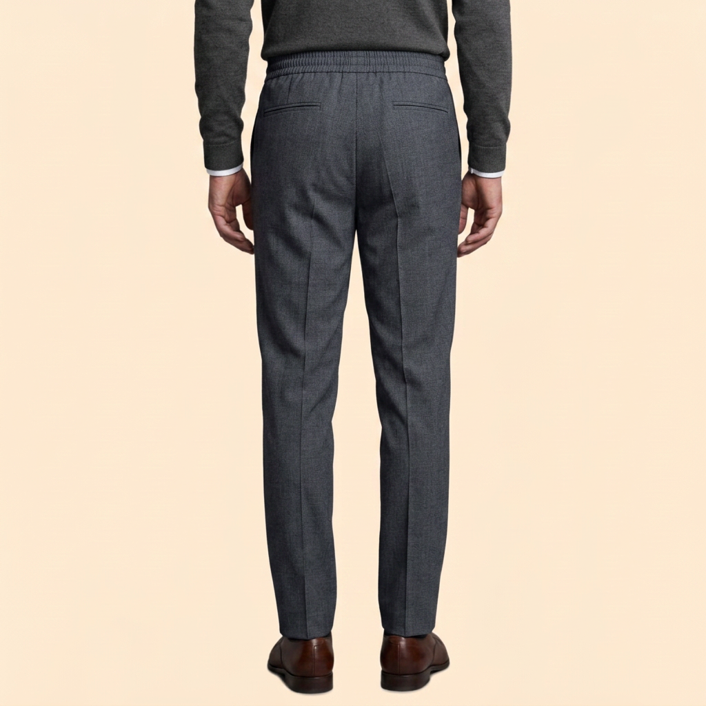 Men’s Slim Fit Trousers with Flat Front
