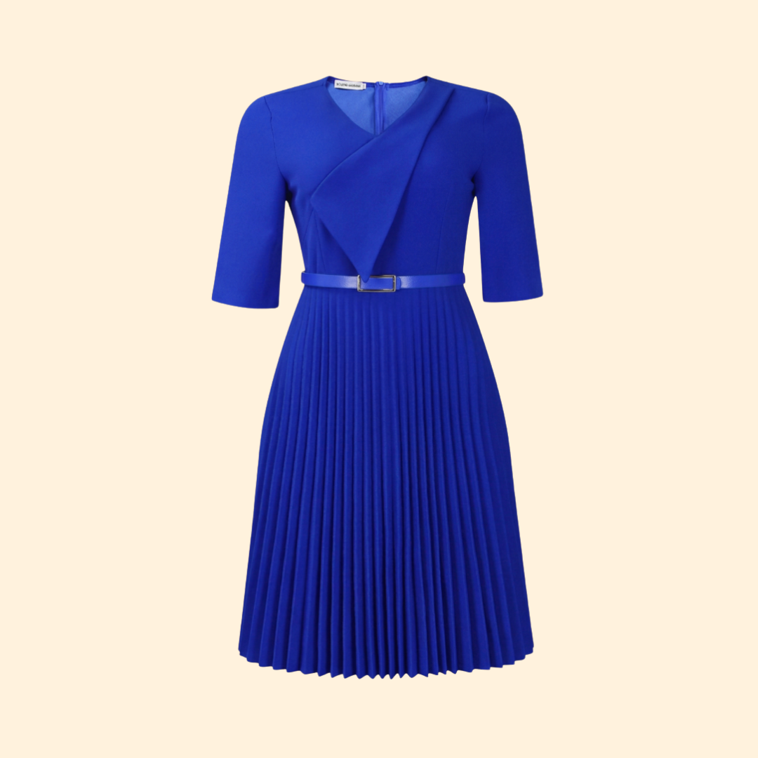 Women's A-Line Dress with Belt Detail