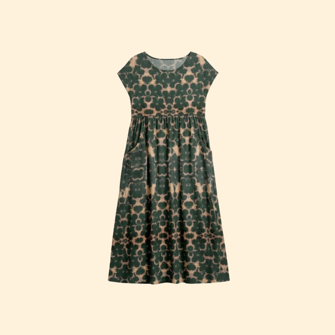 Women’s Boho Midi Dress with Floral Print