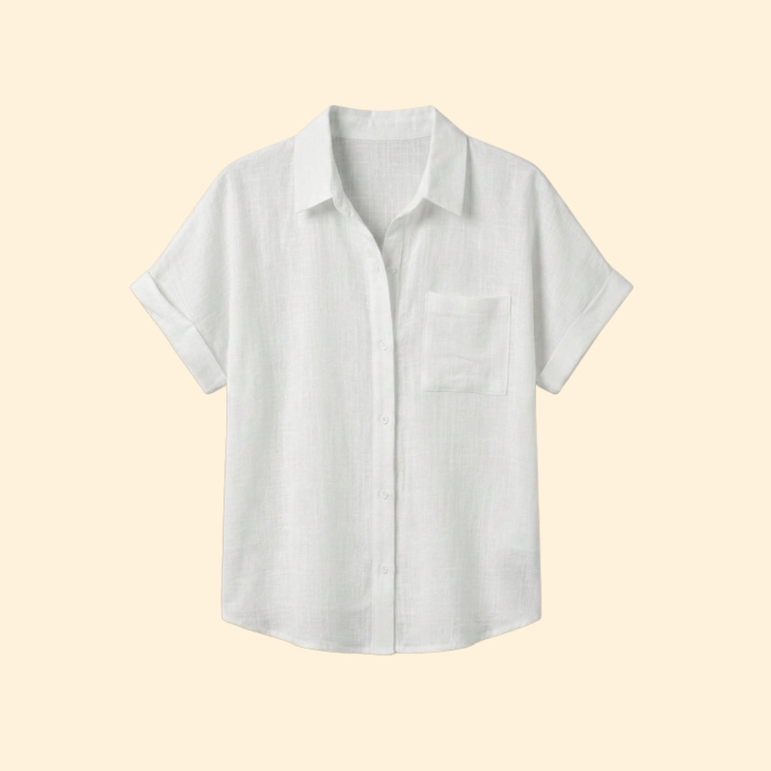 Women’s Button-Down Blouse with Front Pocket
