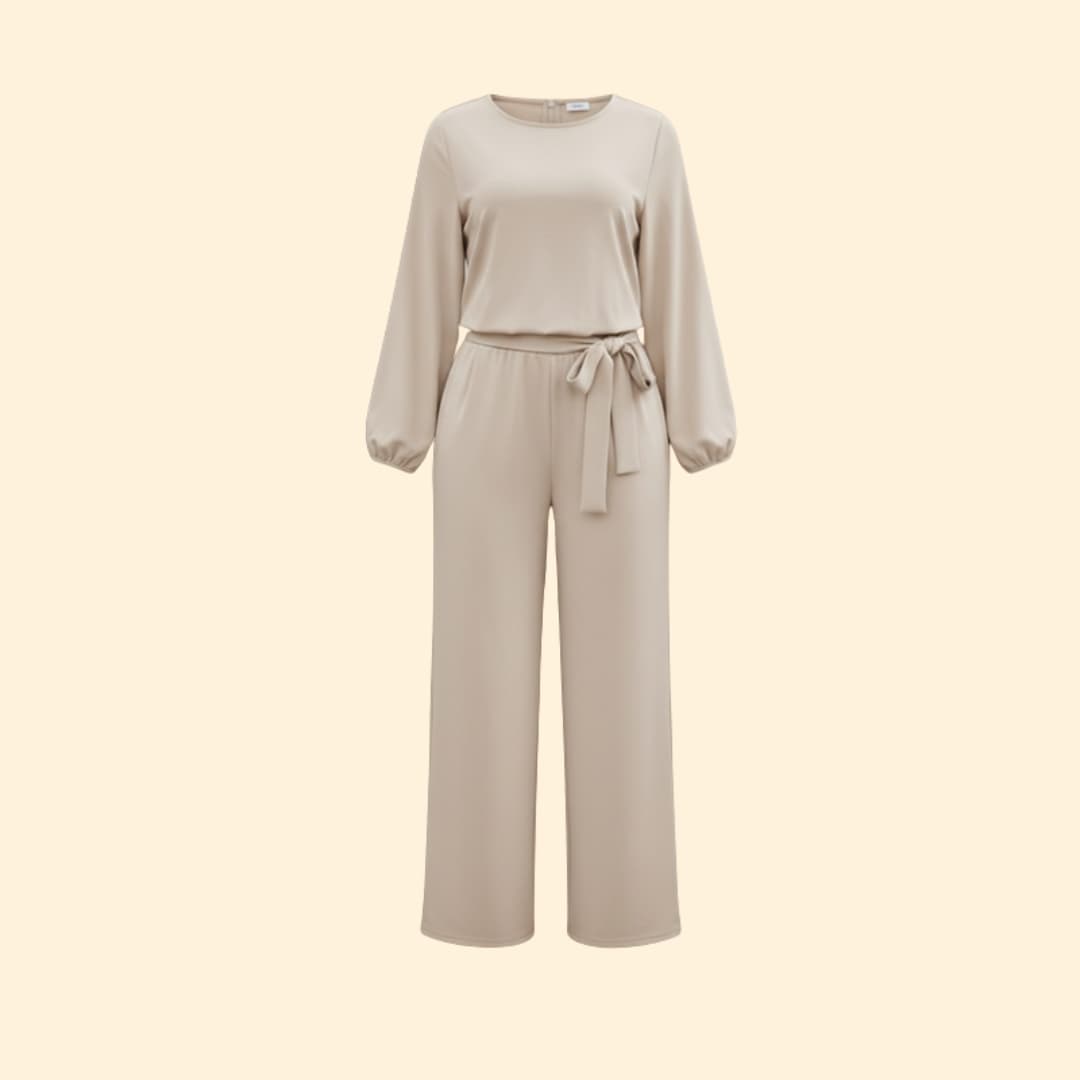 Women's Casual Jumpsuit with Belt Detail