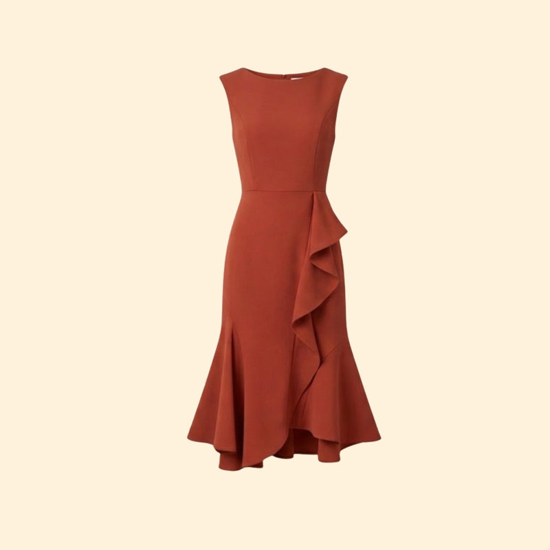 Women’s Cocktail Dress with Side Ruffle