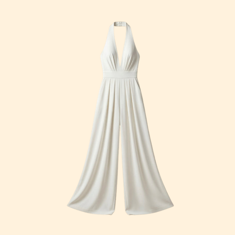 Women’s Sleeveless Jumpsuit Pleated Design