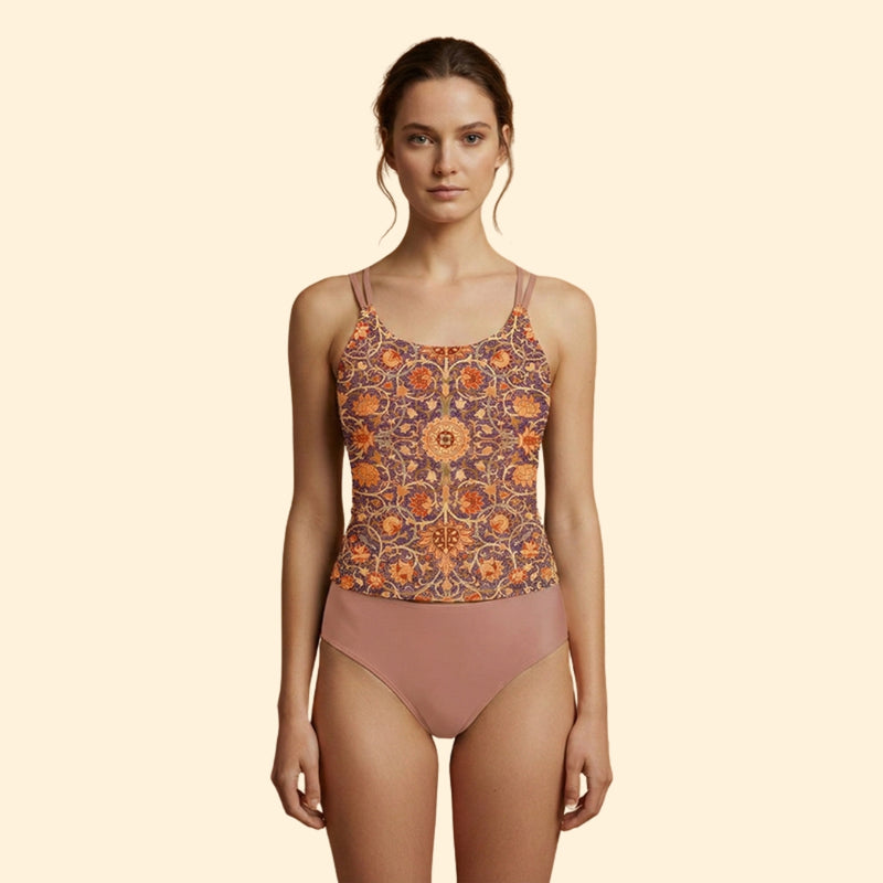 Women’s Floral Print Bikini Set with Adjustable Straps