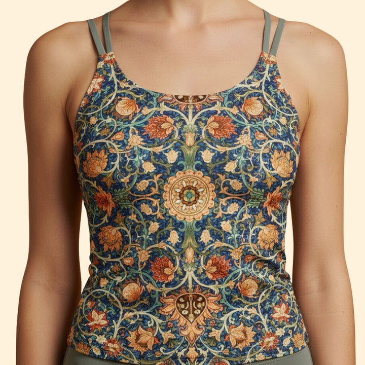 Women's Floral Tankini Set with Adjustable Straps