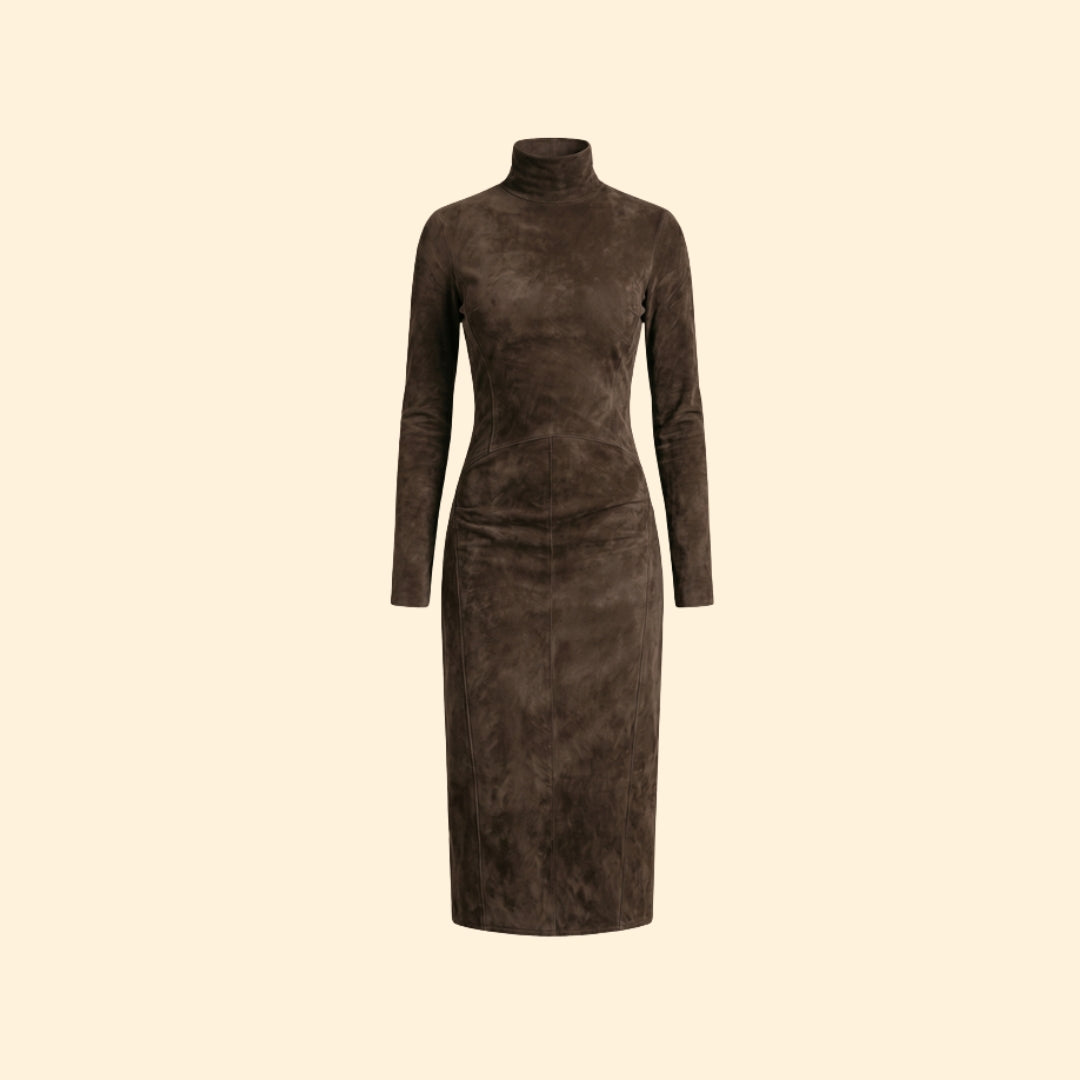 Women’s Long Sleeve Dress with High Neckline