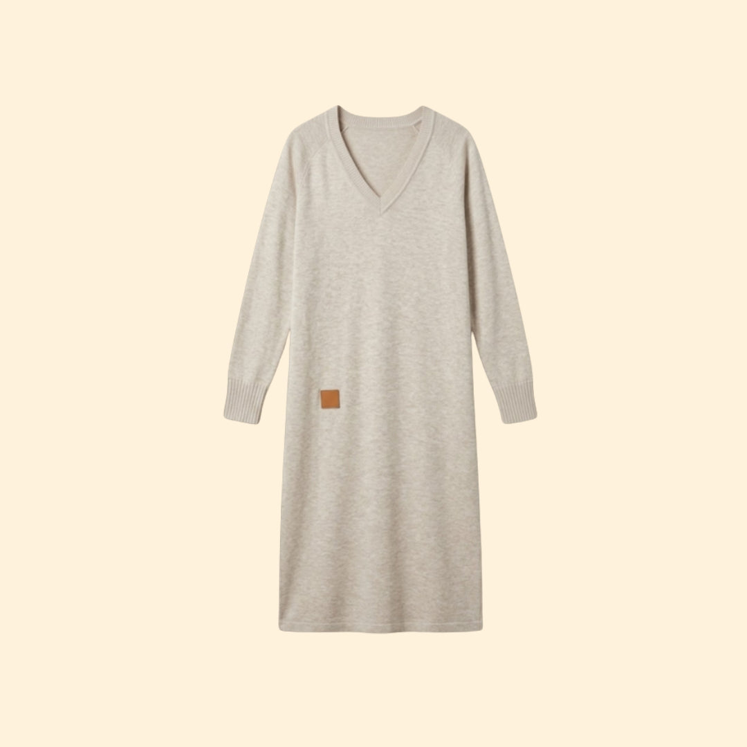Women’s Long Sleeve Dress with Ribbed Cuffs