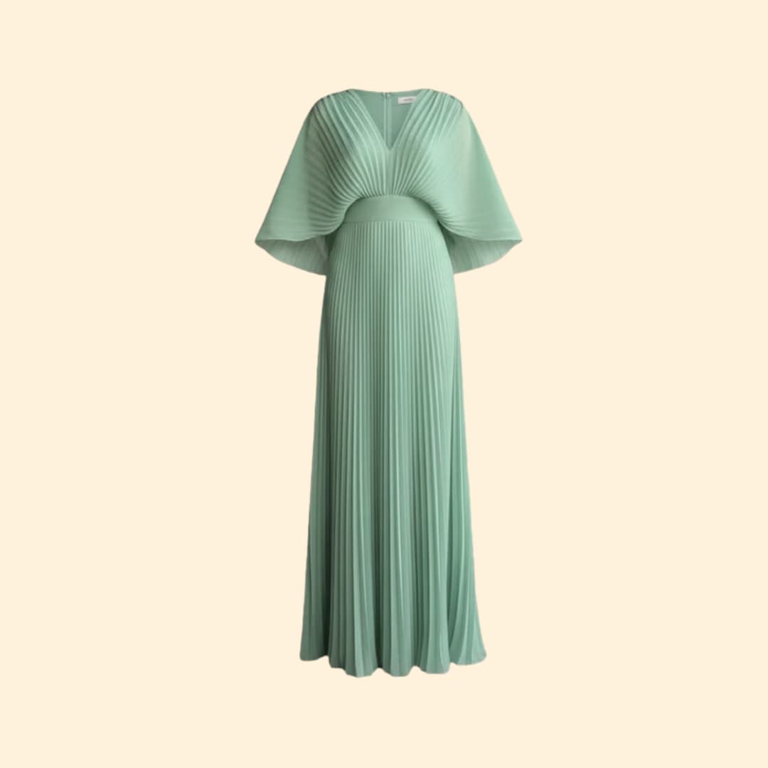 Women's Maxi Dress with Pleated Detail