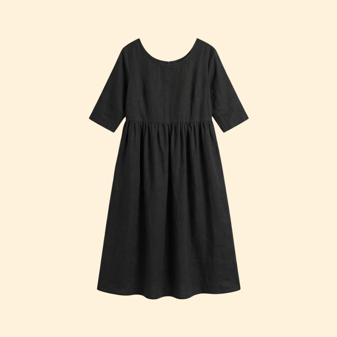 Women's Midi Dress with Short Sleeves