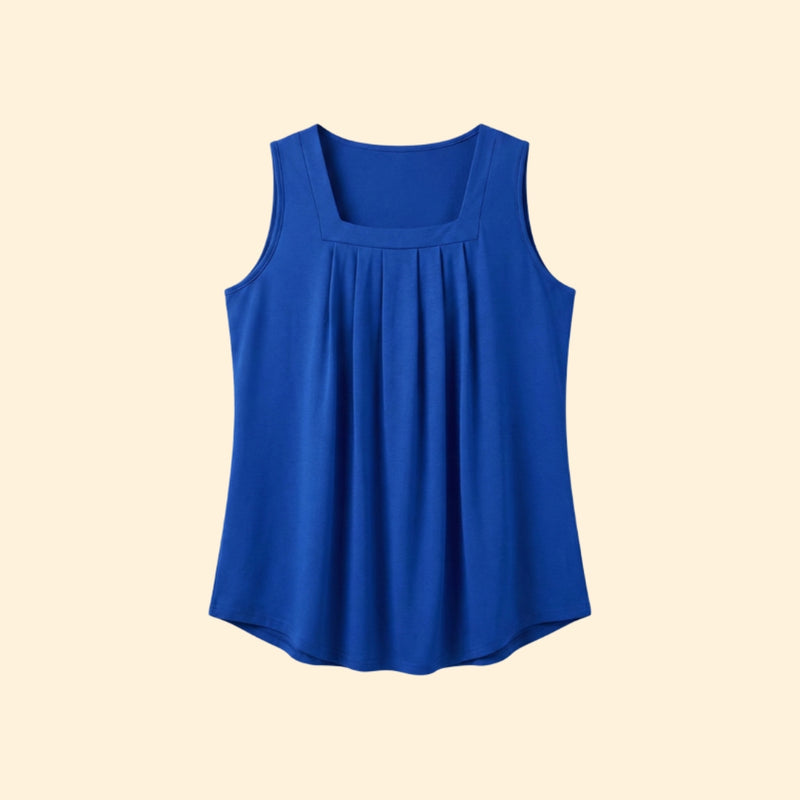 Women's Printed Top with Square Neckline
