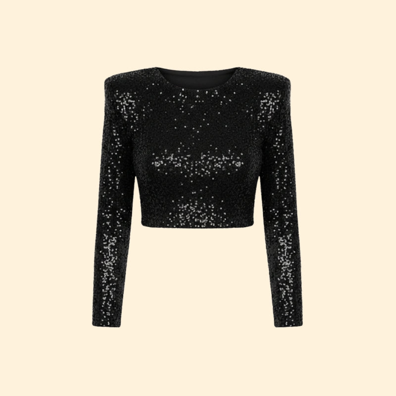 Women’s Sequin Top with Long Sleeves