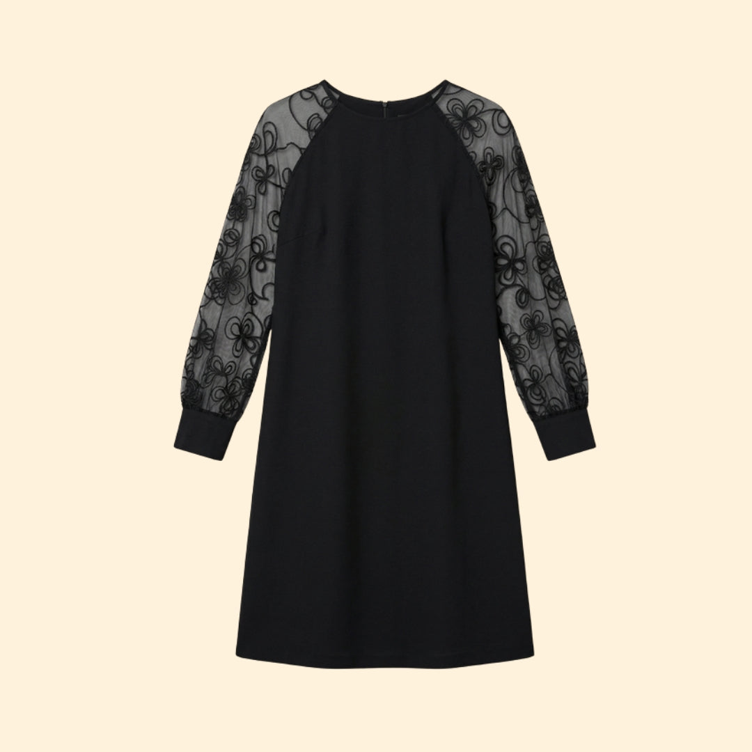 Women’s Shift Dress with Embroidered Sleeves