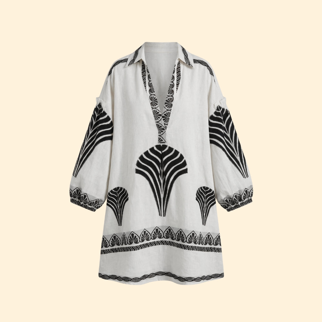 Women’s Shift Dress with Split Neckline