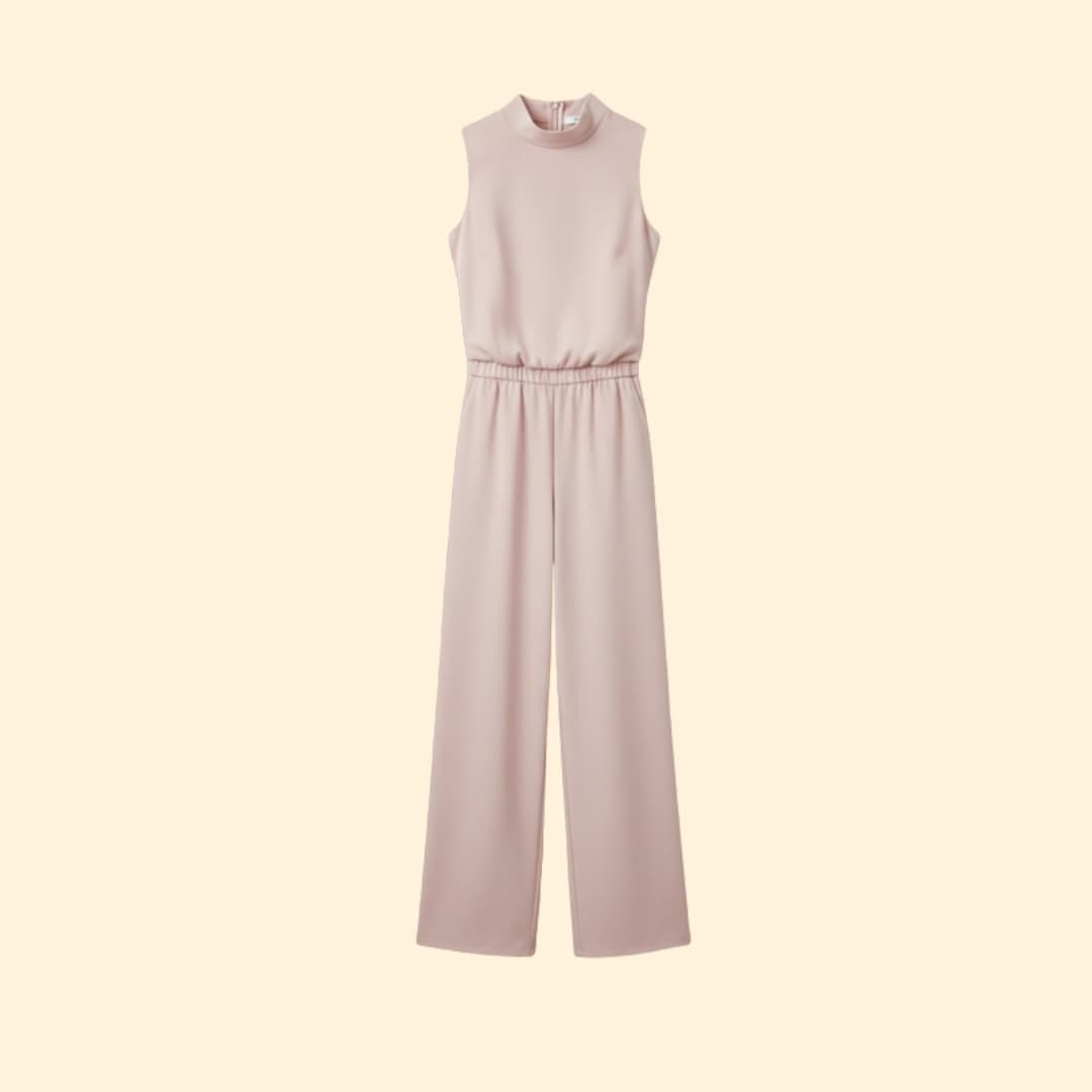 Women's Sleeveless Jumpsuit High Collar