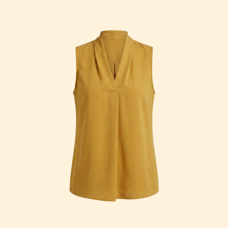Women's Sleeveless Top with V-Neck Design