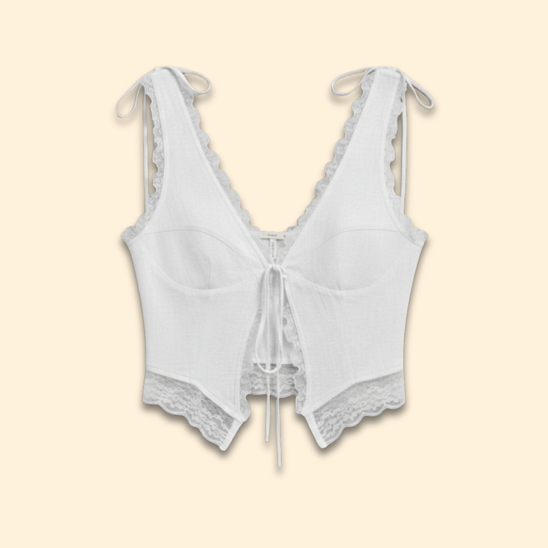 Women’s Summer V-Neck Top with Tie Front