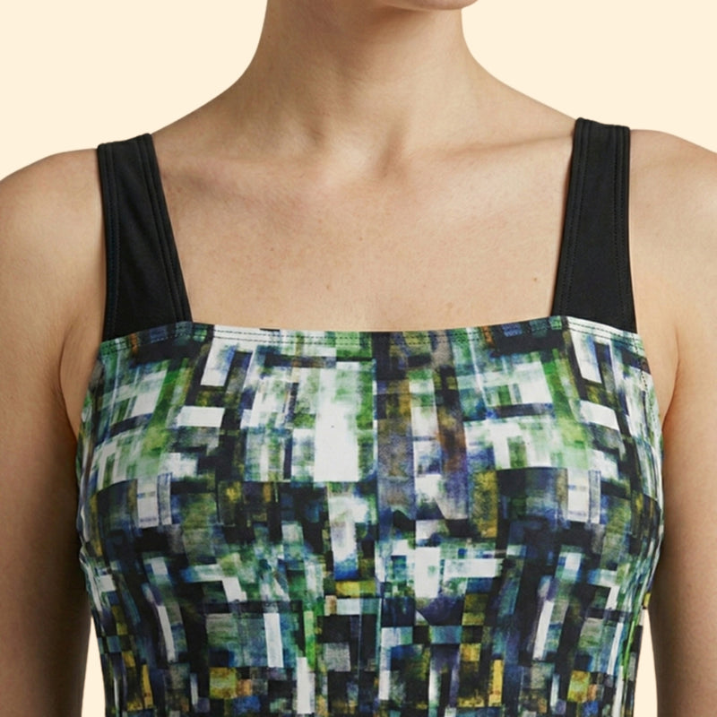 Women’s Two-Piece Tankini with Multicolor Stripes