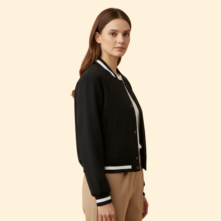 Women's Bomber Jacket with Elasticated Hem
