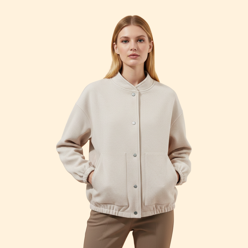 Women's Bomber Jacket with Practical Side Pockets