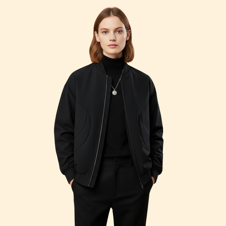 Women’s  Bomber Jacket with Stand Collar