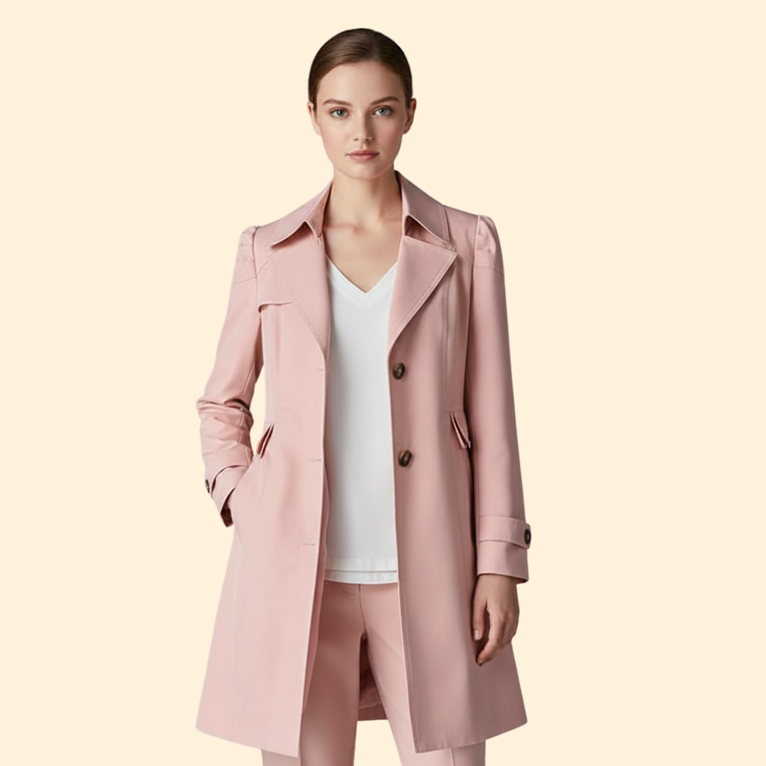 Women’s Long Coat with Flap Pockets