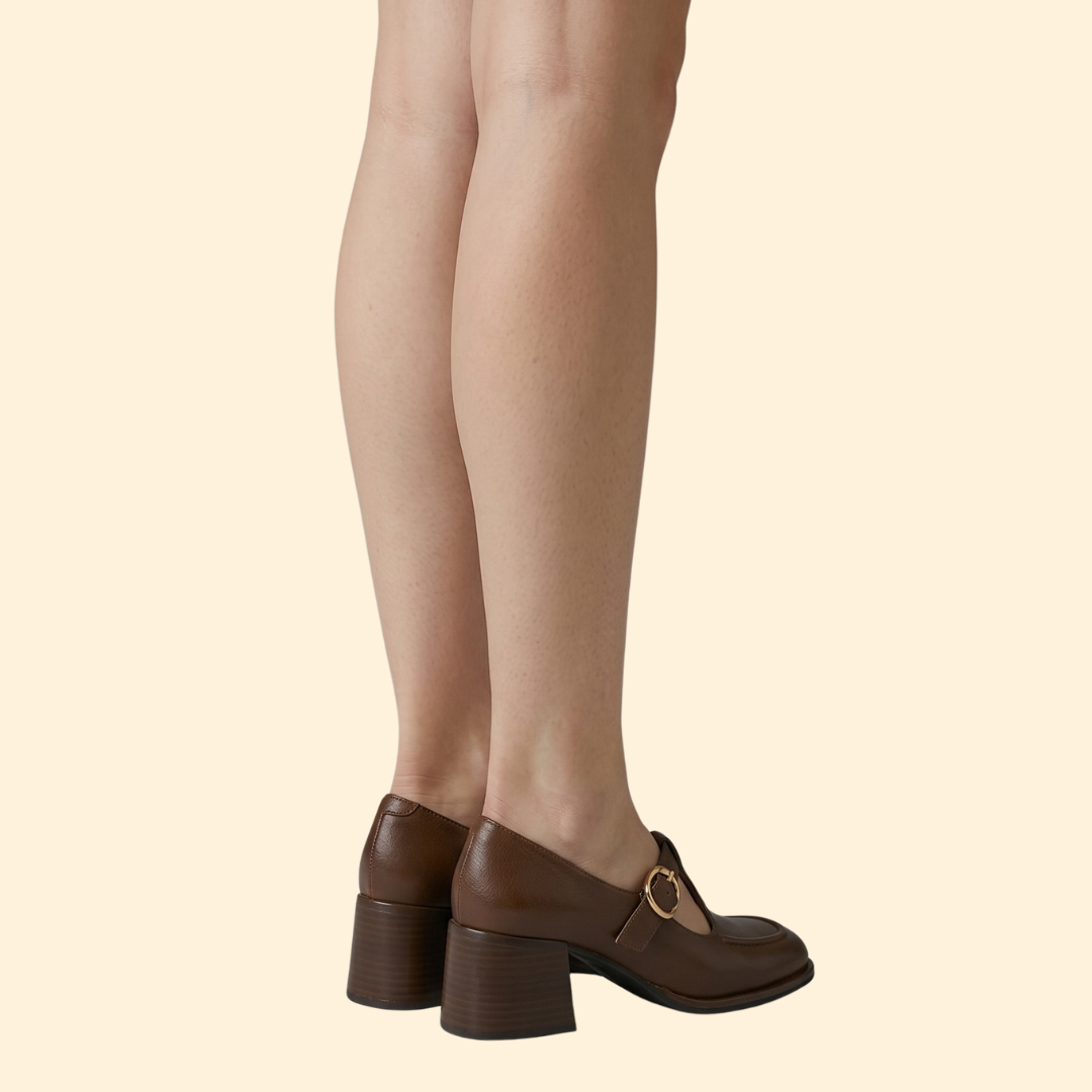 Women's Square Toe Heels with T-Strap