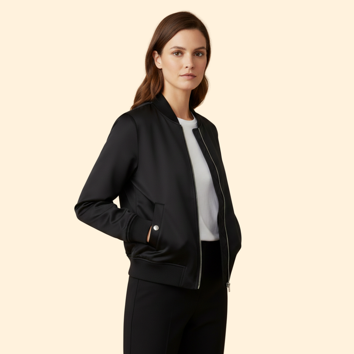 Women's Zip-Up Bomber Jacket with Sporty Cut