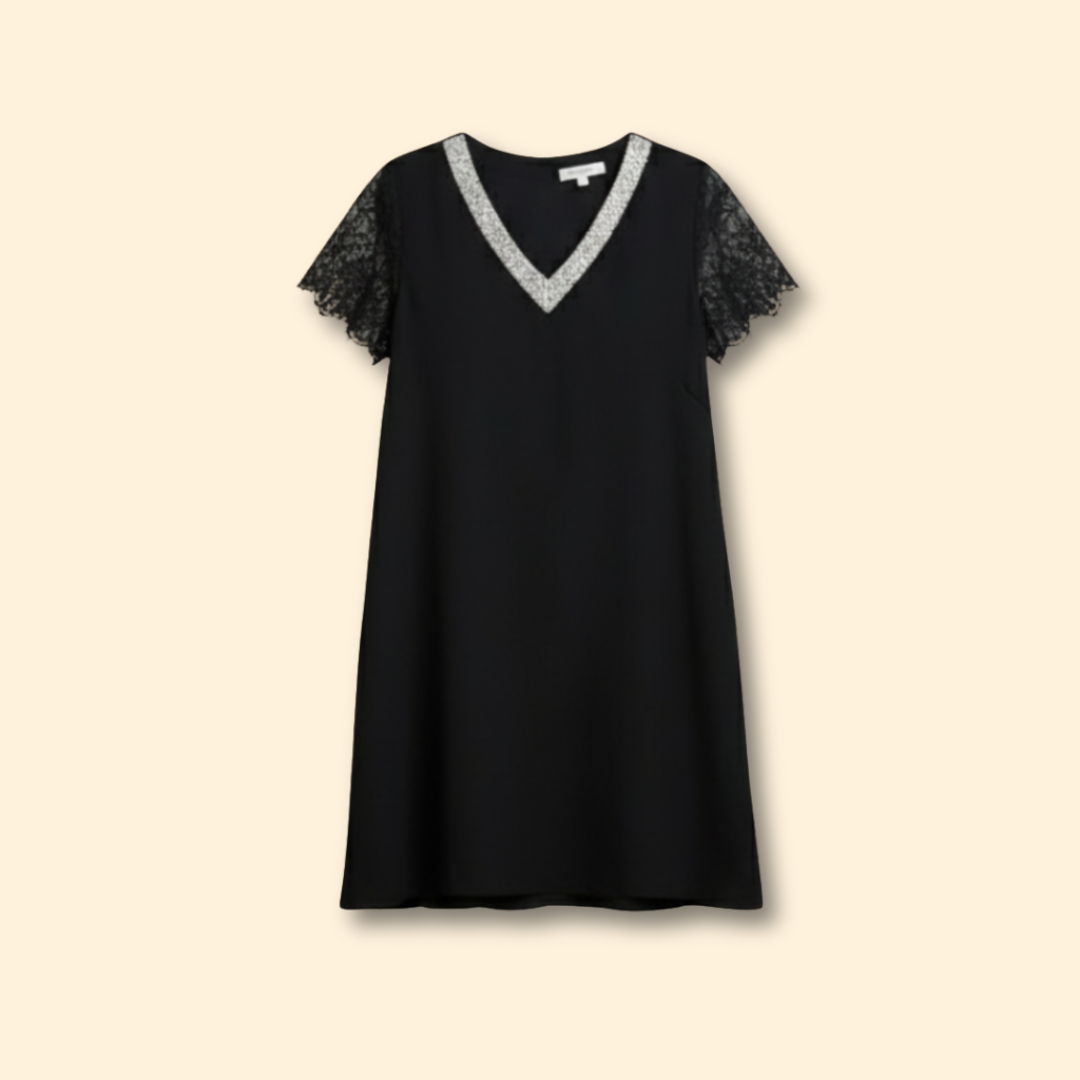 Women's Lace Sequin Short Sleeve Dress