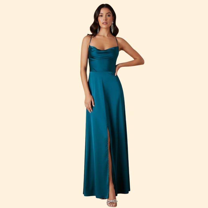 Women's Satin Dress with Strappy Back
