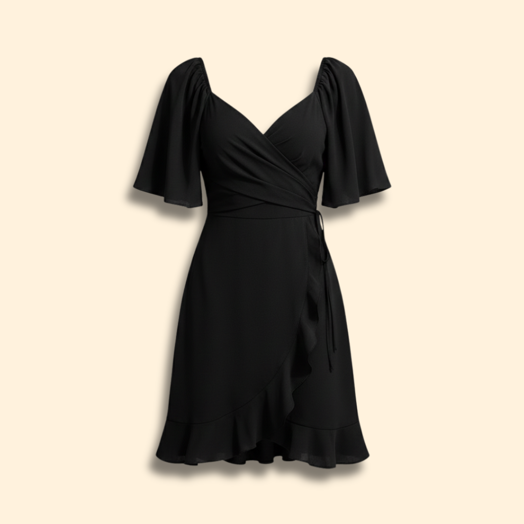 Women's Solid Color V-Neck Dress